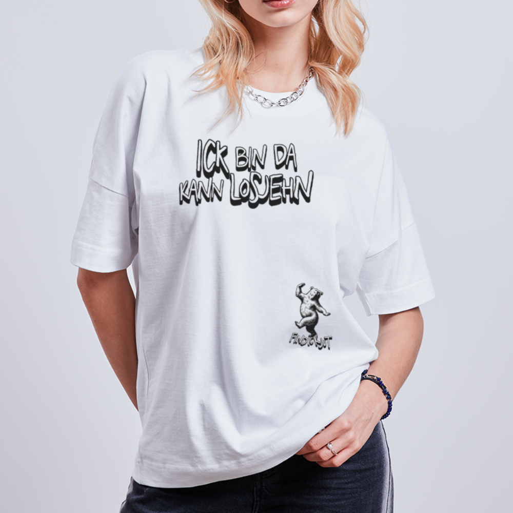 ICK BIN DA-Unisex Oversize Bio-T-Shirt - Weiß