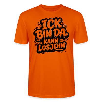 Berlin Shirt-Unisex Bio T-Shirt-ICK BIN DA, KANN LOSJEHN - Tieforange