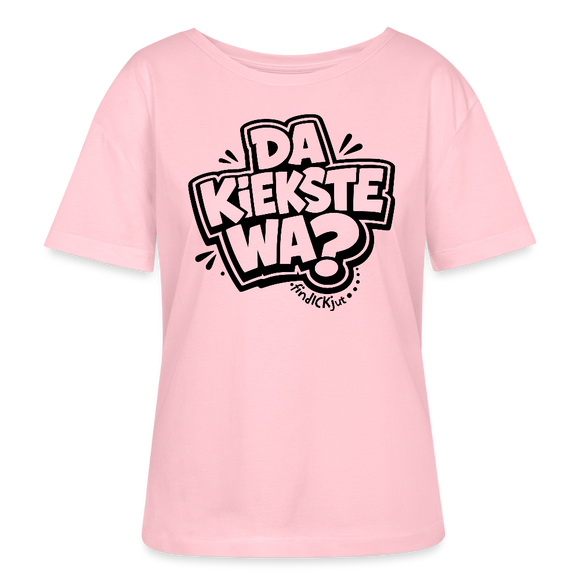 DA KIEKSTE WA?-Rundhals Frauen Bio-T-Shirt - Hellrosa