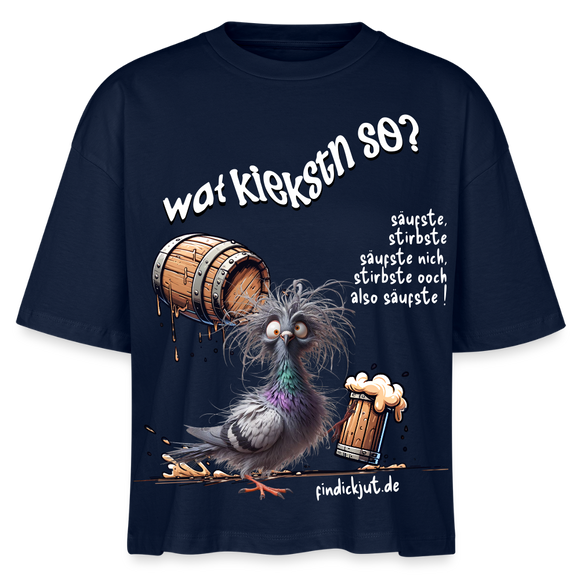 WAT KIEKSTN SO?-Frauen Boxy Bio-T-Shirt II - Navy