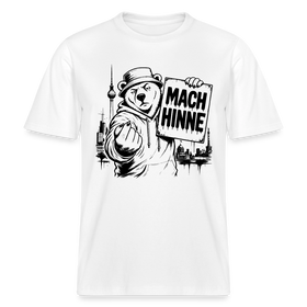 Berlin Souvenir mit Berliner Schnauze-MACH HINNE- RELAXED FIT Unisex Organic T-Shirt - Weiß