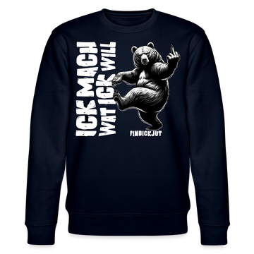 ICK MACH WAT ICK WILL-Unisex Bio-Sweatshirt - Navy