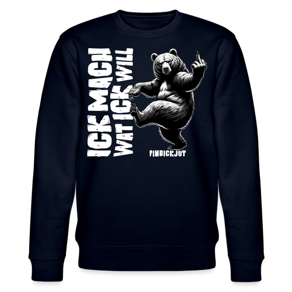 ICK MACH WAT ICK WILL-Unisex Bio-Sweatshirt - Navy