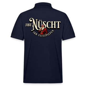 Weihnachten Berlin-JIBT NÜSCHT IHR FLITZPIEPEN-Unisex Bio-Poloshirt PREPSTER - Navy