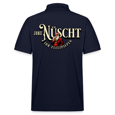 Weihnachten Berlin-JIBT NÜSCHT IHR FLITZPIEPEN-Unisex Bio-Poloshirt PREPSTER - Navy