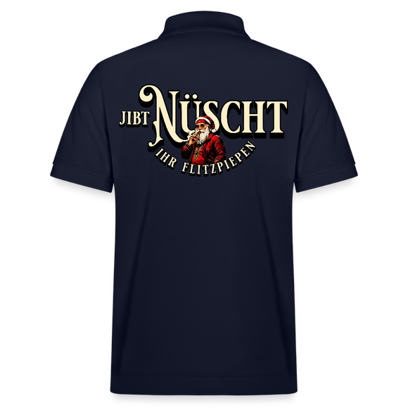 Weihnachten Berlin-JIBT NÜSCHT IHR FLITZPIEPEN-Unisex Bio-Poloshirt PREPSTER - Navy
