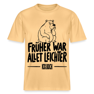 FRÜHER WAR ALLET LEICHTER-ICK OOCH-RELAXED FIT Unisex Organic T-Shirt - Hellgelb