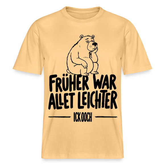 FRÜHER WAR ALLET LEICHTER-ICK OOCH-RELAXED FIT Unisex Organic T-Shirt - Hellgelb