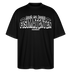 Berliner Spruch-MACH MA KEENE FISIMATENTEN-Oversized Unisex Bio T-Shirt  - weisser Print auf Schwarzem Stoff