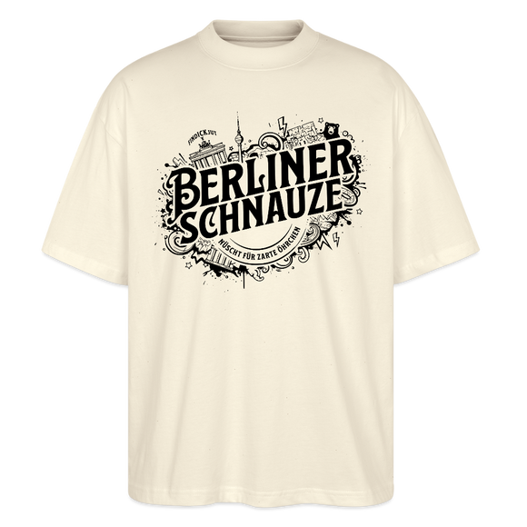 BERLINER SCHNAUZE-Oversized Unisex Bio T-Shirt - Weißgrau