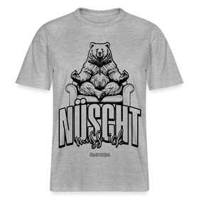 Berlin Shirt mit Schnauze-NÜSCHT-Relaxed Fit Unisex Bio-T-Shirt - Grau meliert
