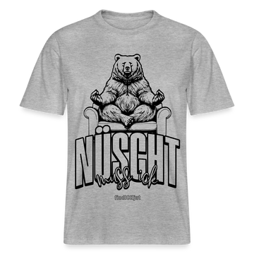 Berlin Shirt mit Schnauze-NÜSCHT-Relaxed Fit Unisex Bio-T-Shirt - Grau meliert