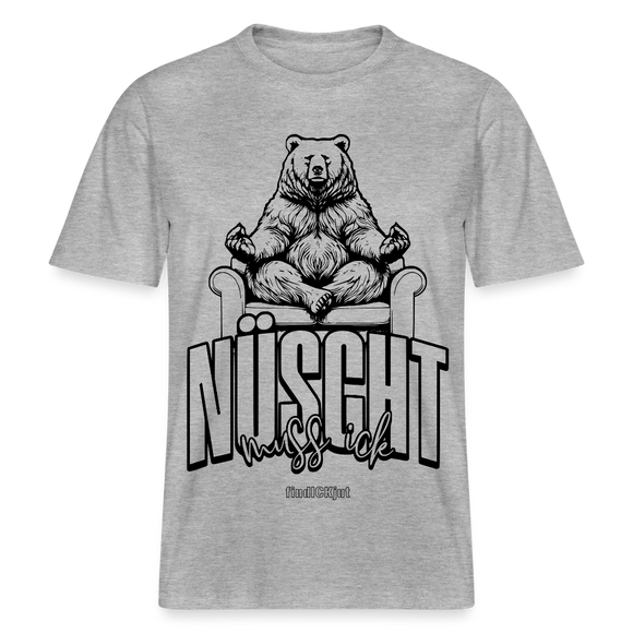 Berlin Shirt mit Schnauze-NÜSCHT-Relaxed Fit Unisex Bio-T-Shirt - Grau meliert