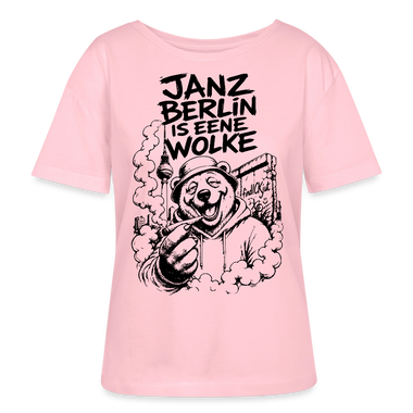 JANZ BERLIN IS EENE WOLKE-Rundhals Frauen Bio-T-Shirt - Hellrosa