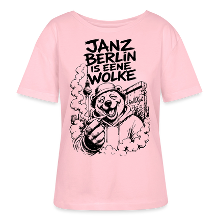 JANZ BERLIN IS EENE WOLKE-Rundhals Frauen Bio-T-Shirt - Hellrosa