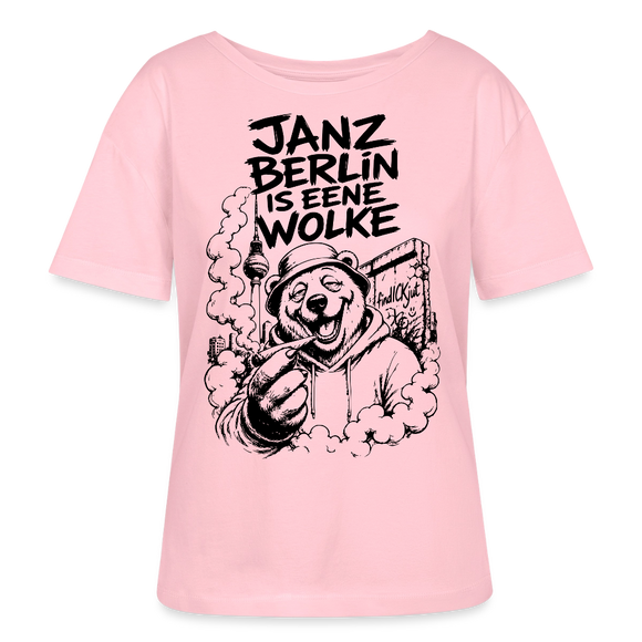 JANZ BERLIN IS EENE WOLKE-Rundhals Frauen Bio-T-Shirt - Hellrosa