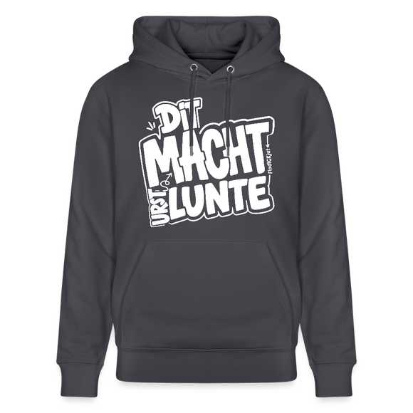 DIT MACHT URST LUNTE-Unisex Bio-Hoodie mit Berliner Dialekt - Indigoblau