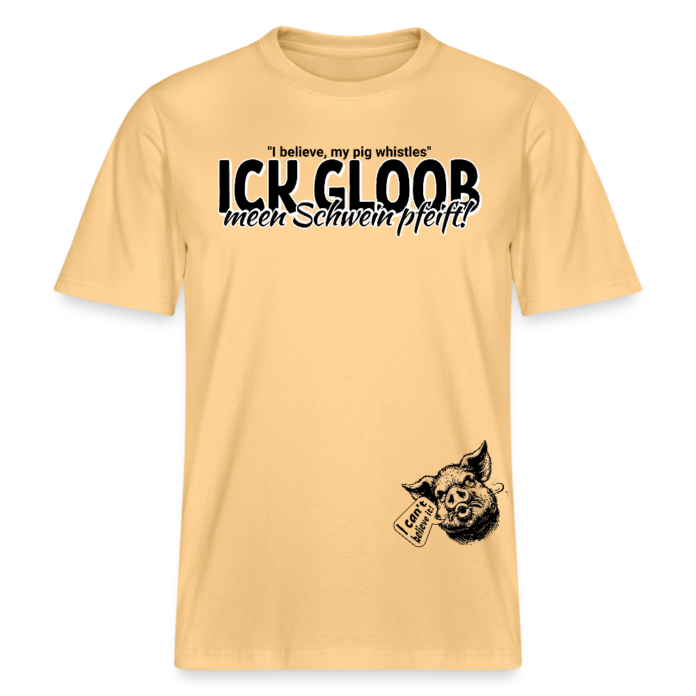 ICK GLOOB MEEN SCHWEIN PFEIFT-Relaxed Fit Unisex Bio-T-Shirt - Hellgelb