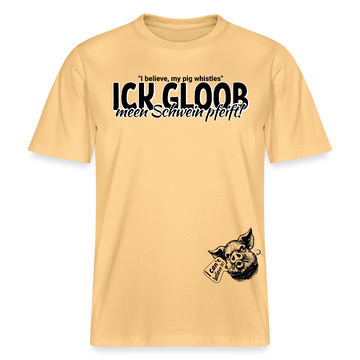 ICK GLOOB MEEN SCHWEIN PFEIFT-Relaxed Fit Unisex Bio-T-Shirt - Hellgelb