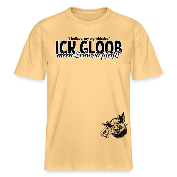 ICK GLOOB MEEN SCHWEIN PFEIFT-Relaxed Fit Unisex Bio-T-Shirt - Hellgelb