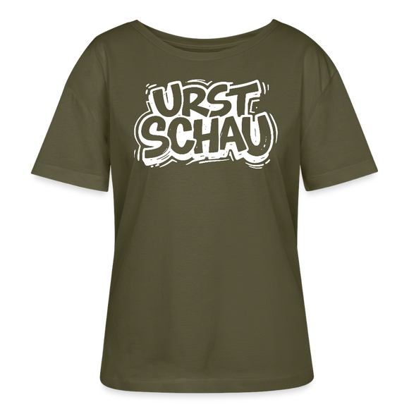Ostalgie-Rundhals Frauen Bio-T-Shirt-URST SCHAU - Khaki