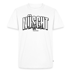Berliner Spruch in schwarz umrandeten Buchstaben 'NÜSCHT MUSS ICK'-auf weissem Männer Premium BIO T-Shirt - 