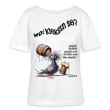WAT KIEKSTN SO?-Rundhals Frauen Bio-T-Shirt - Weiß