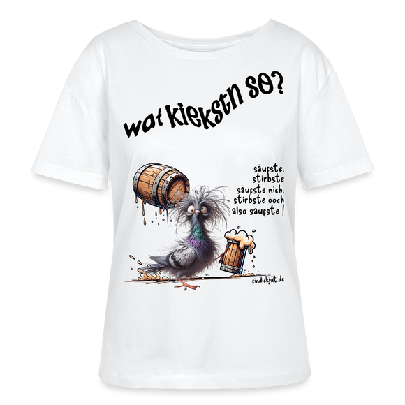 WAT KIEKSTN SO?-Rundhals Frauen Bio-T-Shirt - Weiß