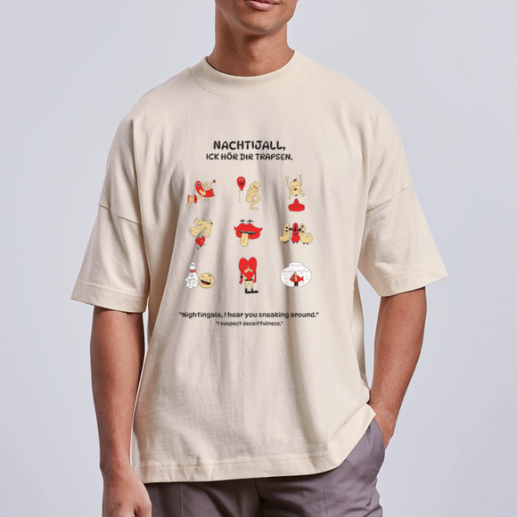 NACHTIJALL-Unisex Oversize Bio-T-Shirt BLASTER - Naturweiß