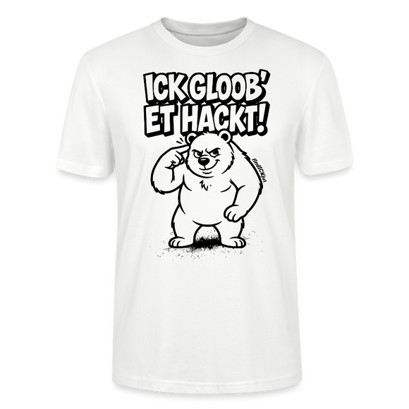 Berlin Shirt-ICK GLOOB ET HACKT-Unisex T-Shirt mit Berliner Bär - Weiß