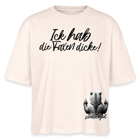 ICK HAB DIE FAXEN DICKE!-Frauen Boxy Bio-T-Shirt - Weißgrau