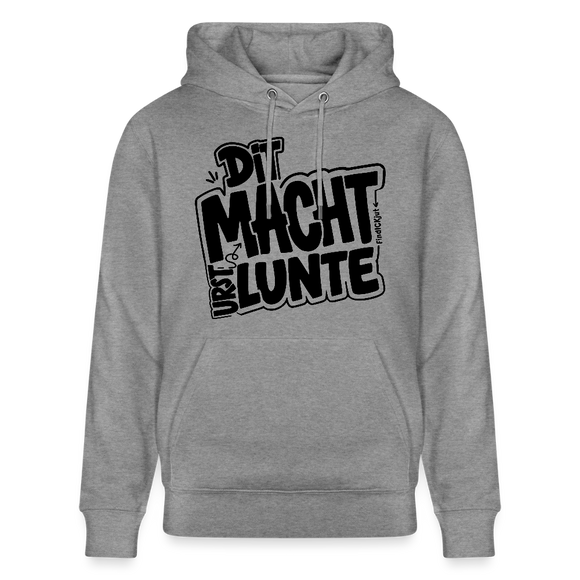 DIT MACHT URST LUNTE-Unisex Bio-Hoodie mit Berliner Schnauze - Hellgrau marmoriert