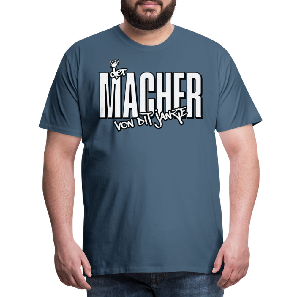 DER MACHER VON DIT JANZE - Männer Premium T-Shirt - Blaugrau