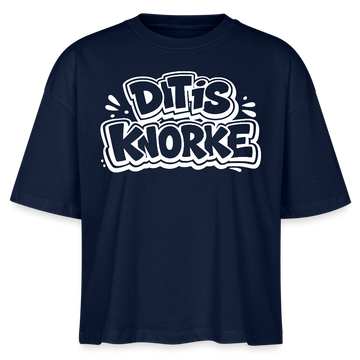 DIT IS KNORKE-Frauen Boxy Bio-T-Shirt - Navy