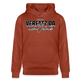 Berliner Kultspruch-VERFATZ DA VOM JELÄNDE-Unisex Bio-Hoodie - Terrakotta