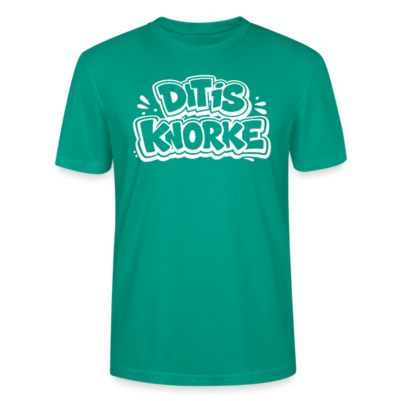 DIT IS KNORKE-Unisex T-Shirt Bio mit Berliner Schnauze - Blaugrün