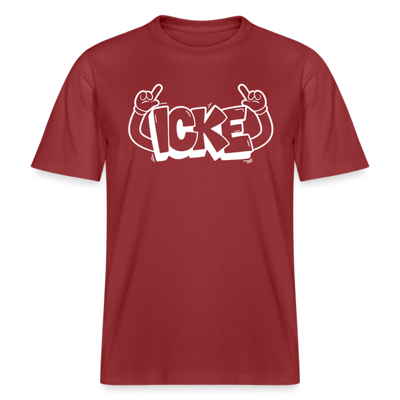 ICKE- RELAXED FIT Unisex Organic T-Shirt mit echt Berliner Schnauze - Erdrot