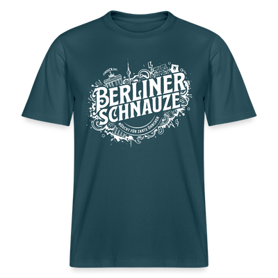 BERLINER SCHNAUZE-RELAXED FIT Unisex BIO T-Shirt - Dunkles Petrol