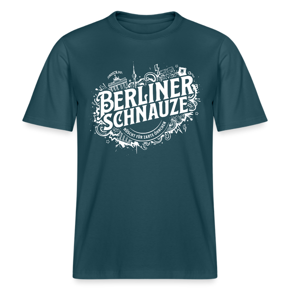 BERLINER SCHNAUZE-RELAXED FIT Unisex BIO T-Shirt - Dunkles Petrol