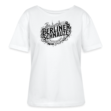 BERLINER SCHNAUZE-Rundhals Frauen Bio-T-Shirt II - Weiß