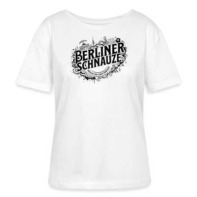 BERLINER SCHNAUZE-Rundhals Frauen Bio-T-Shirt II - Weiß