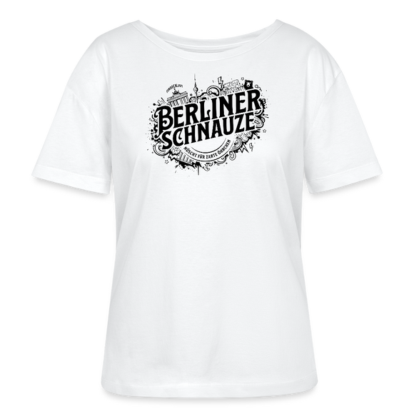 BERLINER SCHNAUZE-Rundhals Frauen Bio-T-Shirt II - Weiß