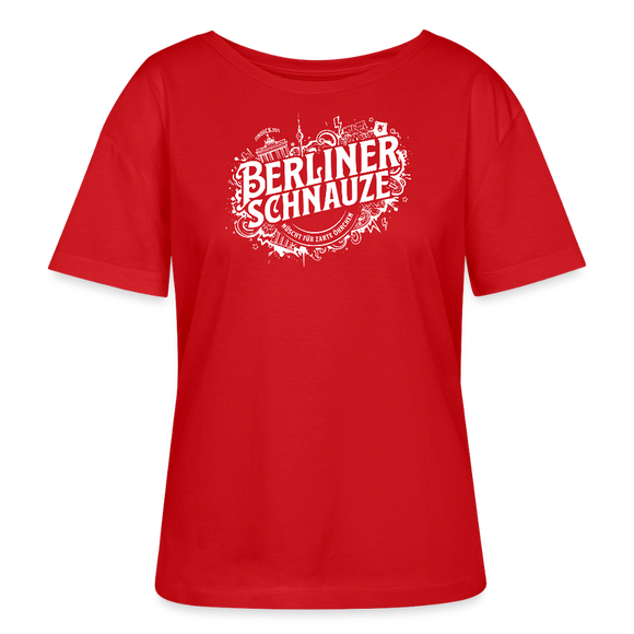 BERLINER SCHNAUZE-Rundhals Frauen Bio-T-Shirt - Rot