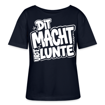 Berlin Shirt mit Spruch-DIT MACHT URST LUNTE-Rundhals Frauen Bio-T-Shirt - Navy