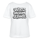 Berliner Spruch-VAFATZ DA VOM JELÄNDE-Rundhals Frauen Bio-T-Shirt-hell - Weiß