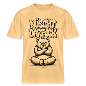 Berlin Shirt mit Illustration-NÜSCHT DARF ICK-RELAXED FIT Unisex Organic T-Shirt - Hellgelb