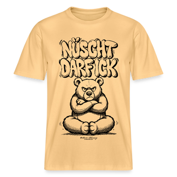 Berlin Shirt mit Illustration-NÜSCHT DARF ICK-RELAXED FIT Unisex Organic T-Shirt - Hellgelb