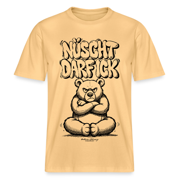 Berlin Shirt mit Illustration-NÜSCHT DARF ICK-RELAXED FIT Unisex Organic T-Shirt - Hellgelb