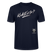 weisser Handgezeichneter Schriftzug "Kiekst'n so?" in schwungvoller Schreibschrift - typisch Berliner Spruch auf T-Shirt- Navy