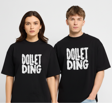 DOLLET DING- RELAXED FIT Unisex Organic T-Shirt - Schwarz